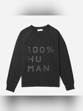 Everlane Black Crewneck Sweatshirt Size XS '100% HUMAN'